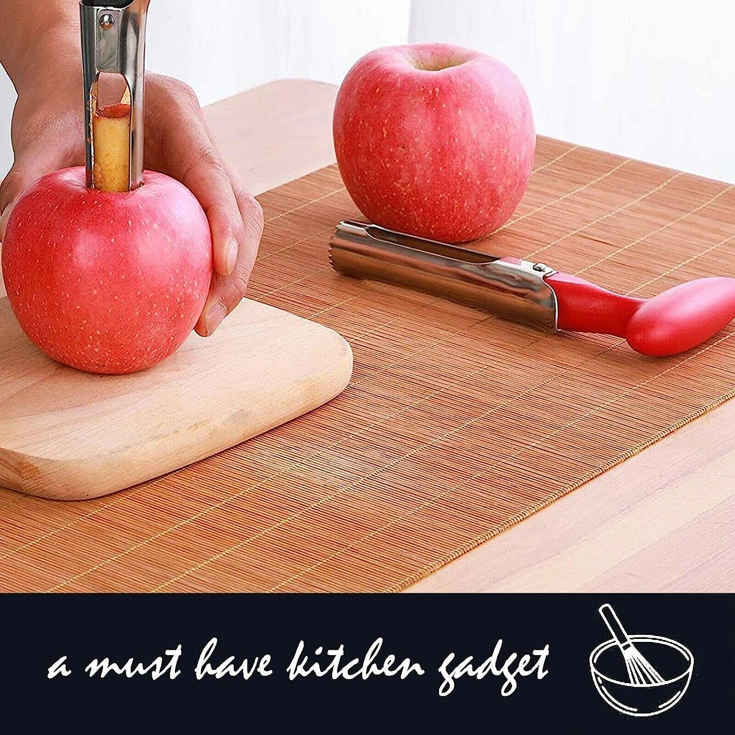 Premium Stainless Steel Durable Apple Corer - Easy to Use Kitchen Gadget