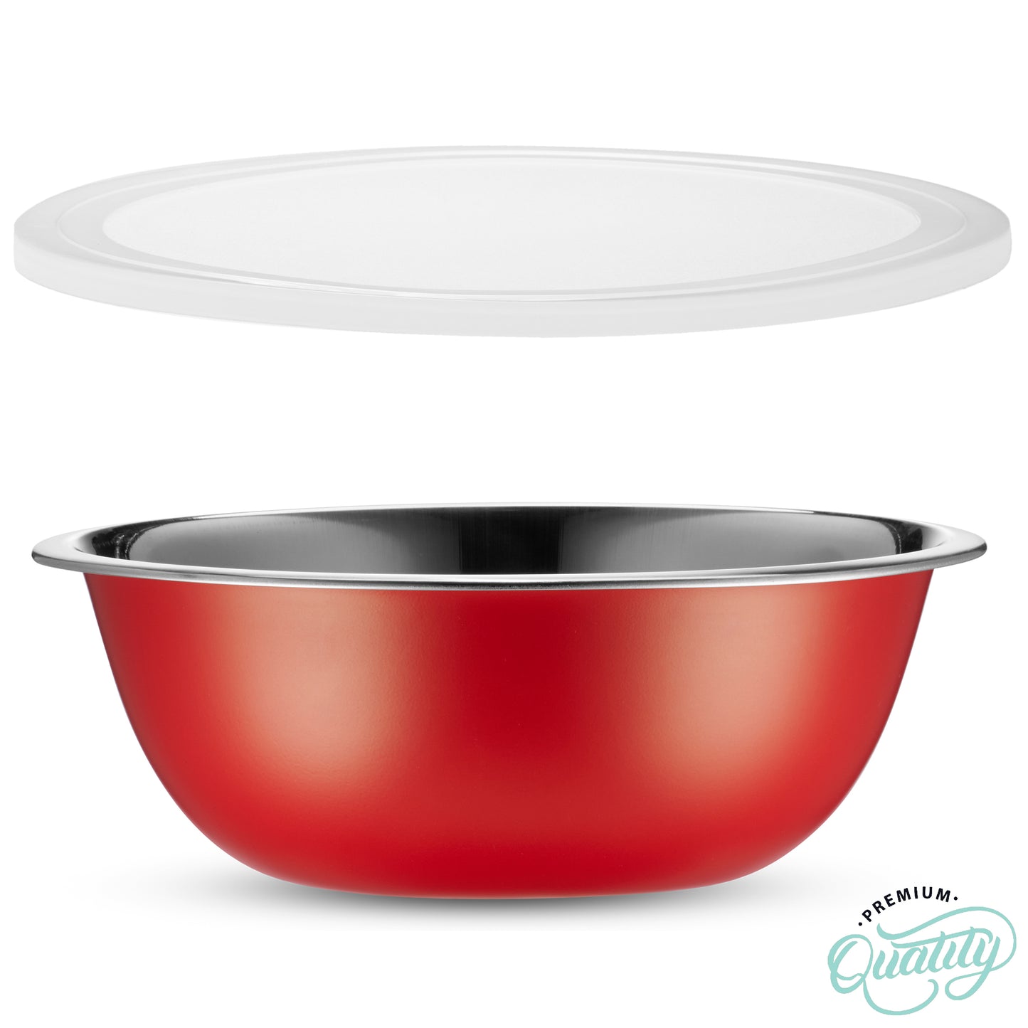 Stainless Steel Mixing Bowls With Lids Set, Red