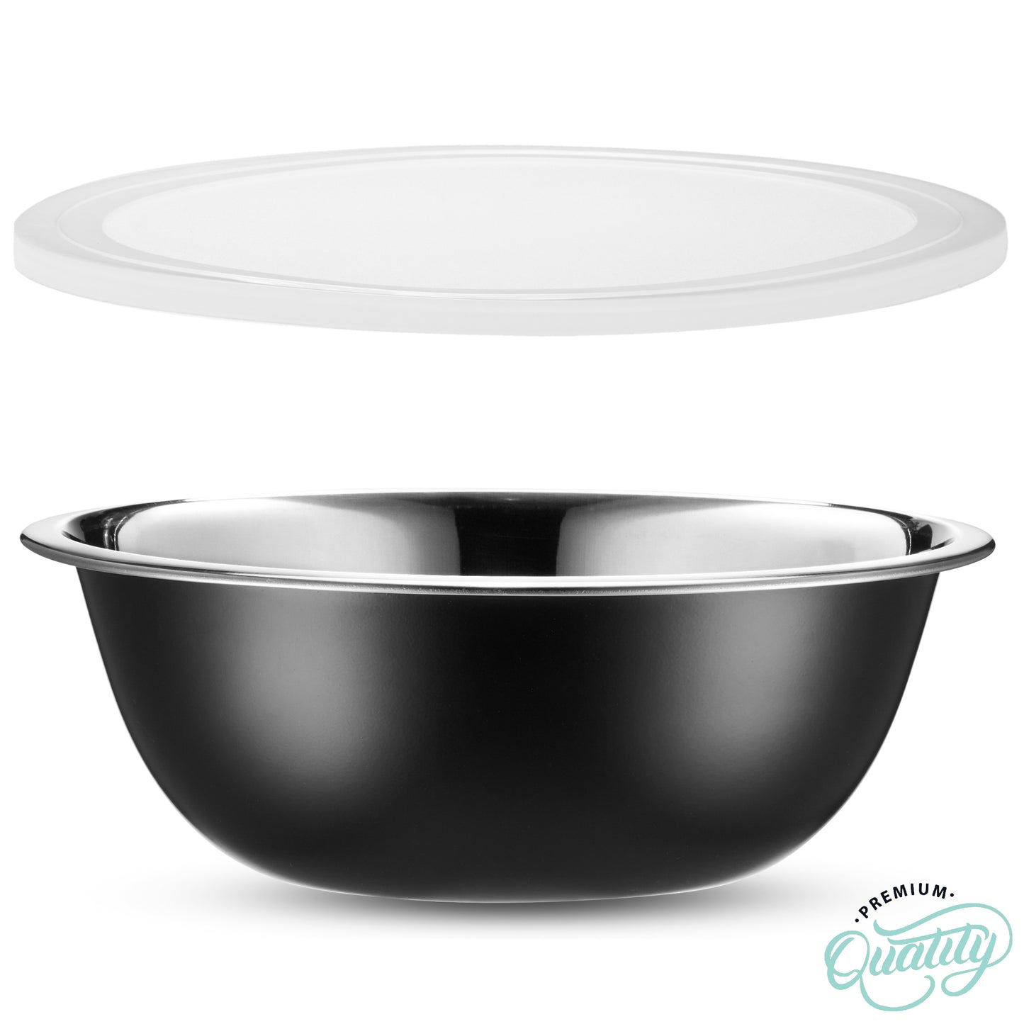 Stainless Steel Mixing Bowls With Lids Set, Black