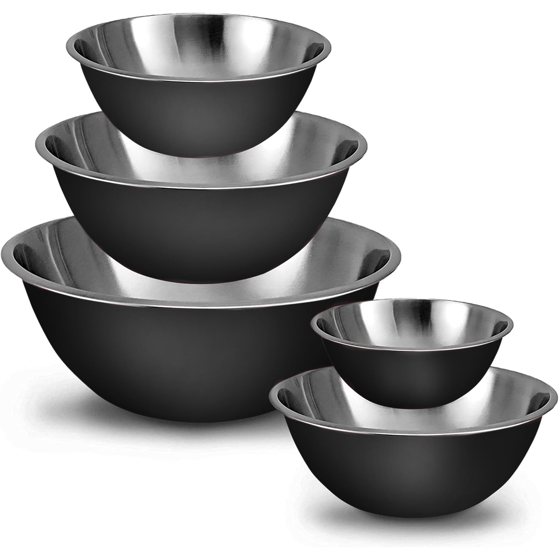 Whysko Stainless Steel Mixing Bowls with Lids Set, 5 Sizes Nesting Mixing Bowls for Your Kitchen Meal Prep, Cooking, Baking, and Food Storage (Red