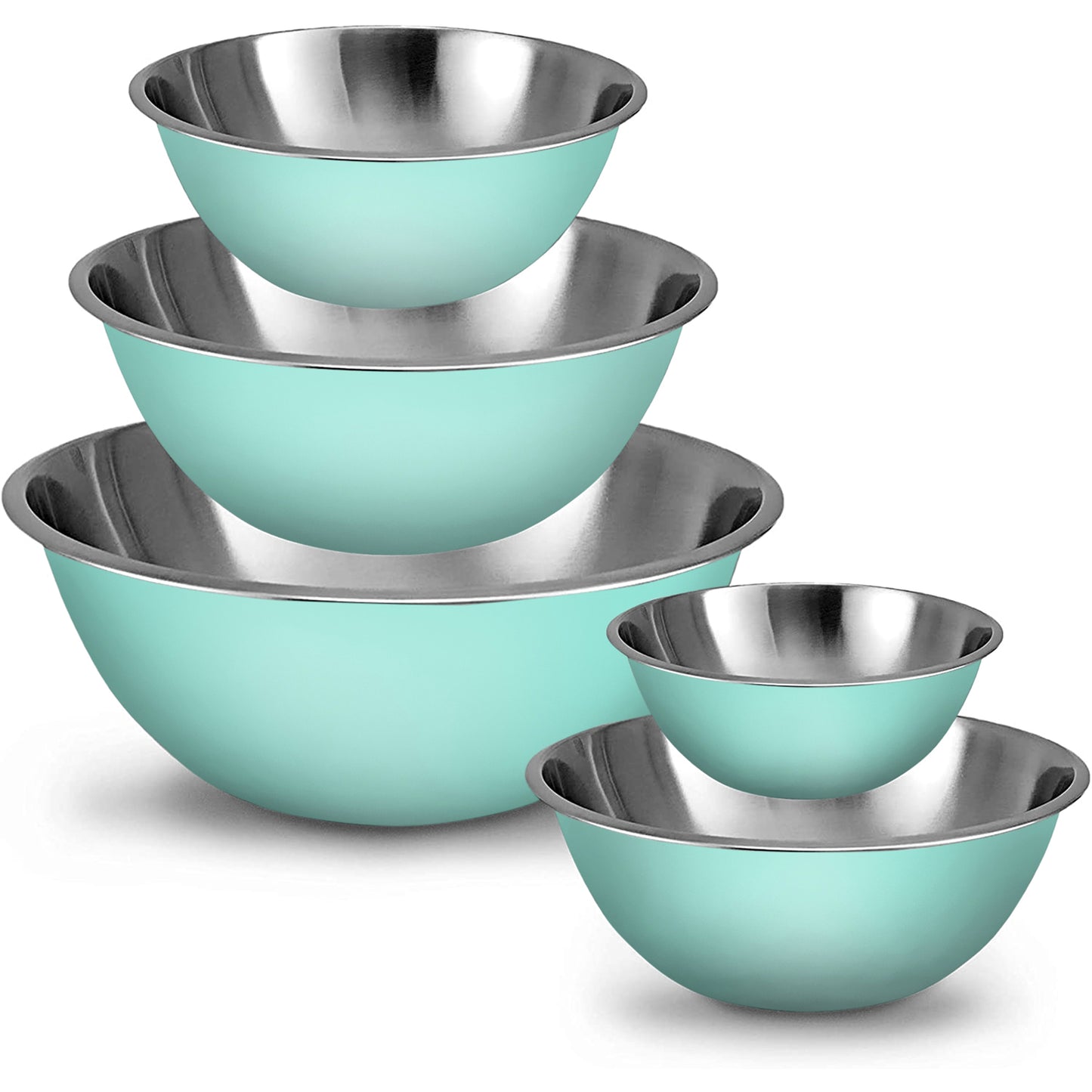 Stainless Steel Mixing Bowls Set - Blue