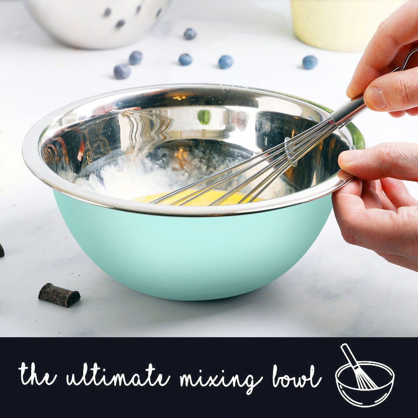 Stainless Steel Mixing Bowls Set - Blue