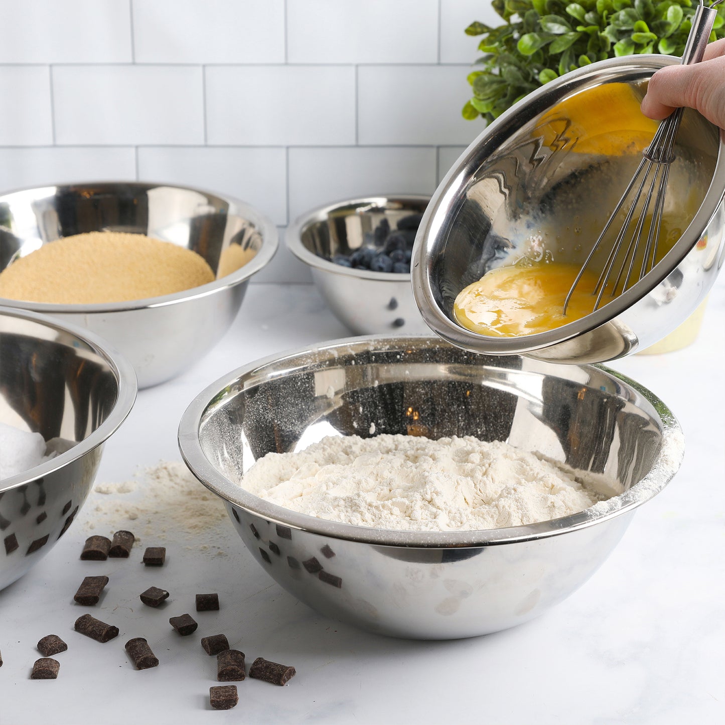 Heavy Duty Meal Prep Stainless Steel Mixing Bowls Set